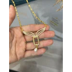 Gram Altınlık Singapur Zincirli Tasarım Kolye (65 cm-Klips yoktur )