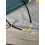 Gram Altınlık Tasarım Siyah Kristal Kolye (60 cm)