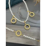Çeyreklik Dorikali  İncili Set (Kolye 50 cm)
