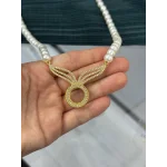 Çeyreklik Taşlı Tasarım İnci Kolye (55+5 cm)