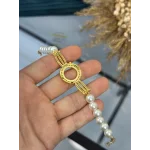 Çeyreklik Taşlı Tasarım İnci Bileklik (18+3 cm )