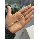İthal Baklava Model Renkli Taşlı A kalite Bileklik