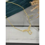 Gram Altınlık Tasarım Pul Detaylı Singapur  Kolye (65 cm-Klips yoktur)