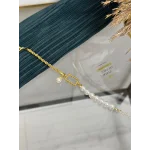 Gram Altınlık Burgu Detaylı Yarım İnci Bileklik (17 cm+3 cm)