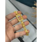 Gram Altınlık Çift Sıra Mavi Taşlı Bileklik