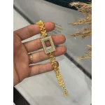 Gram Altınlık Çift Sıra Mavi Taşlı Bileklik