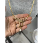 Gram Altınlık Tasarım İncili Burgu Kolye