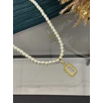 Gram Altınlık İşlemeli İnci Kolye (50 cm)