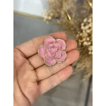 Üç Boyutlu Pembe Gül Broş