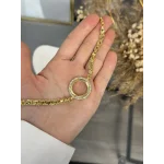 22 Ayar Tek Sıra Taşlı Çeyreklik Arpa Bileklik