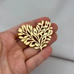 Çelik Gold Kalpli Broş