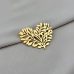 Çelik Gold Kalpli Broş