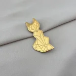 Çelik Gold Kedi Broş