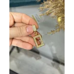 Dikdortgen Gram Altınlık Köşeli Taşlı Kilipsli Kolye Ucu