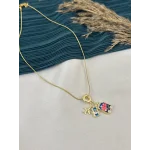 Gold Charmlı Seyahat Çocuk Kolye (40+5 cm)