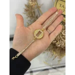 Gram Bileklik Yuvarlak Kristal Baget Bileklik (17.5+3 cm)