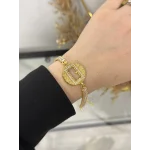 Gram Bileklik Yuvarlak Kristal Baget Bileklik (17.5+3 cm)