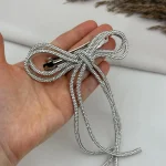 Gümüş Trend Taşlı Fiyonk Toka