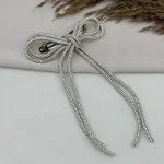 Gümüş Trend Taşlı Fiyonk Toka