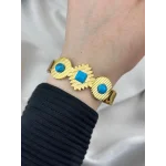 Mavi (Firuze) Taşlı Kelepçe