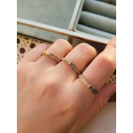 Renkli Kum Dokulu Taşlı Yüzük