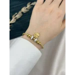 Topçuklu Tek Yonca Charmlı Bileklik