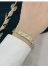 14K Gold Hasır Vip Bileklik (19 cm)