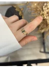 Renkli Oval Taşlı İthal Yüzük (Alttan Ayarlıdır)