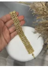 22 Ayar Cift Sıra Başak Bileklik (19+4 cm)