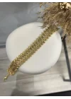 22 Ayar Cift Sıra Başak Bileklik (19+4 cm)