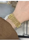 22 Ayar Cift Sıra Başak Bileklik (19+4 cm)