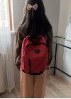 Canlı Kırmızı Orta Boy Sırt Çantası