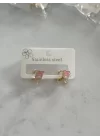 Pembe Çiçekli Tavşan Çocuk Küpe