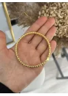 22 Ayar Oval  Topçuk Detaylı Kelepçe Bilezik (6 cm)