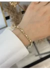 Sıra Kalpli İncili Zarif XP Bileklik (17+2 cm)
