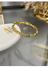 22 Ayar Oval Hasır Geçişli Kelepçe Bilezik (6.0 cm)