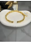 22 Ayar Oval Hasır Geçişli Kelepçe Bilezik (6.0 cm)