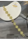 22 Ayar Kalem İşi Çiçek Telkari Bileklik (19.5 cm)