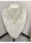 Çelik Turkaz Taşlı Güneş Kolye (40+5 cm)