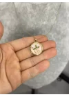 Çelik Pembe Mineli İncili Vintage Kolye (40+5 cm)