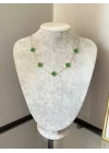 Çelik Marka Model Yeşil Yonca Kolye (40+5 cm)