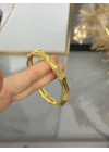 22 Ayar Telkari Ağaç Kabuğu Kelepçe Bilezik (6.0 cm)