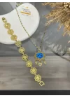 22 Ayar Telkari İşlemeli Süryani Kolye Kombin (45 cm)
