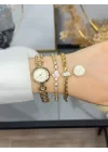 İthal Halka Zincir Saat Ve Charm Bileklik Kombini