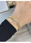 XP Gold Taşlı Kalsik Zincir Bileklik (17+2 cm)