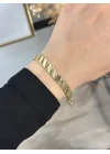 XP Gold Yassı Sıra Pullu Bileklik