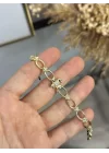 XP Gold Taşlı Çiçek Bileklik (17+2 cm)