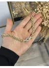 XP Gold Oval Taşlı Geçişli Bileklik (17+2 cm)