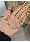 XP Gold  Oval Geçişli Zincir Bileklik