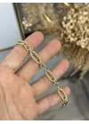 XP Gold  Oval Geçişli Zincir Bileklik